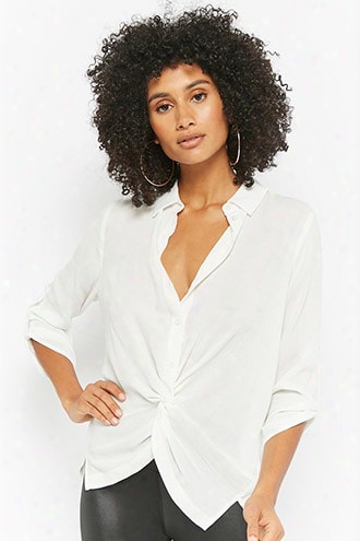 Twist-front High-low Shirt