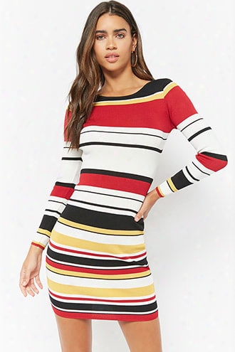 Variegated-striped Bodycon Dress