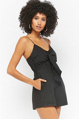 Woven Tie-front Romper