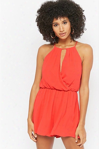 Woven V-cutout Romper