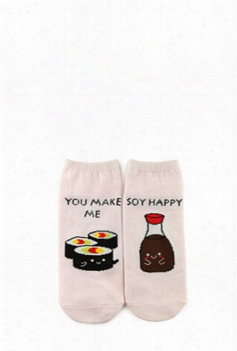 You Make Me Soy Happy Graphic Ankle Socks