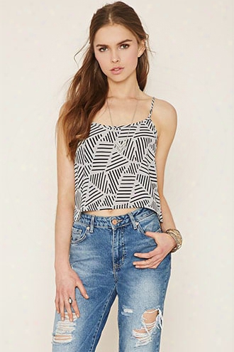 Abstract Print Cropped Cami
