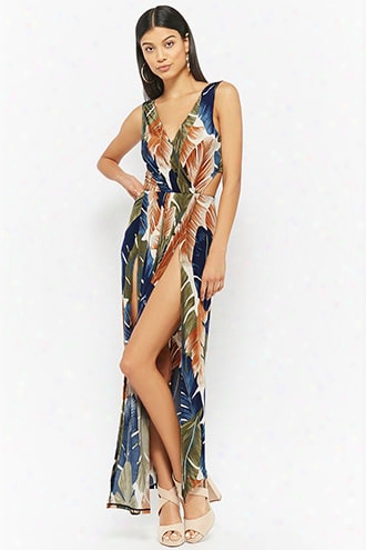 Banana Leaf Print Maxi Dress