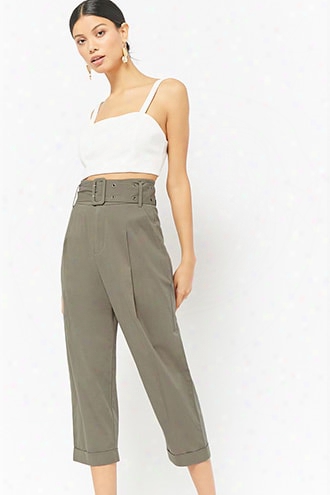 Belted Cropped Pants