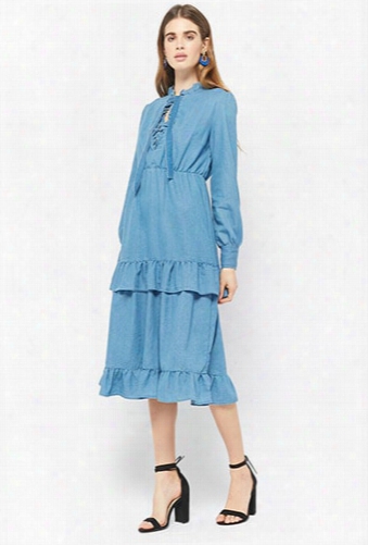 Chambray Ruffle Dress