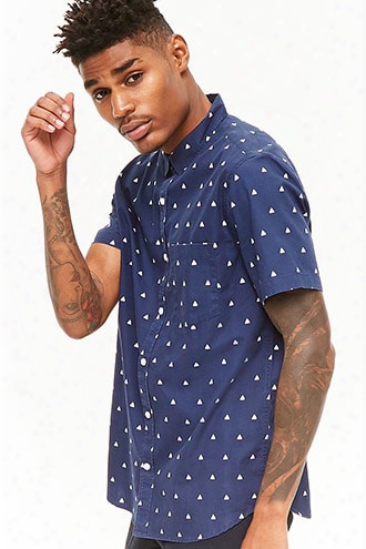 Curved Hem Sailboat Print Shirt