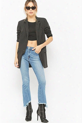 Cutout Hem Ankle Jeans