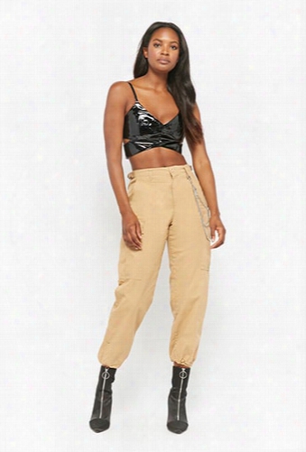 Faux Patent Leather Crop Cami