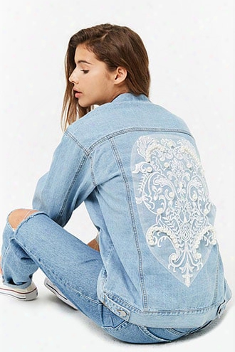 Faux Pearl Denim Jacket