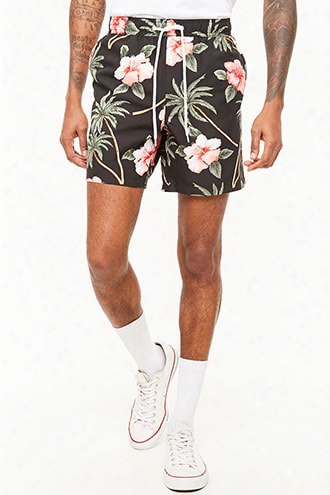 Floral Print Swim Trunks