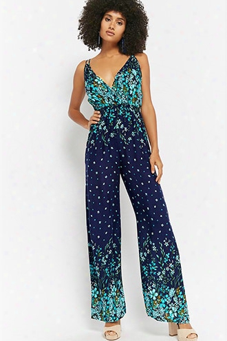 Floral Surplice Jumpsuit