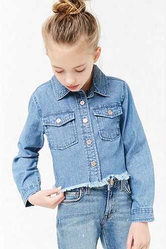 Girls Frayed Denim Shirt (kids)