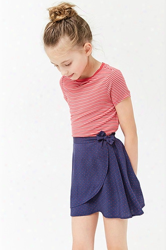 Girls Polka Dot Wrap-front Skirt (kids)