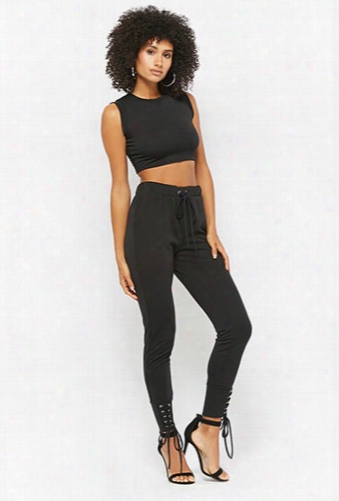 Heather Knit Crop Top & Pants Set