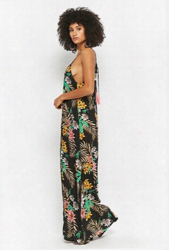 Keyhole Floral Print Maxi Dress