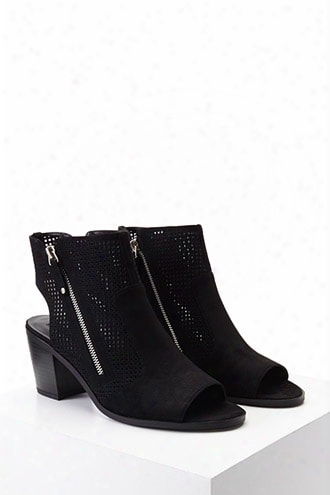 Laser Cutout Ankle Boots