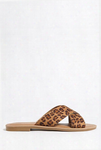Leopard Print Faux Suede Sandals