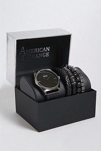 Men American Exchange Watch & Bracelet Set