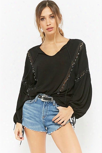 O-ring Trim Peasant Top