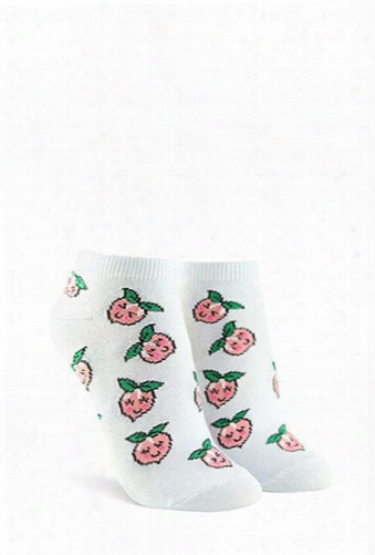 Peach Graphic Ankle Socks