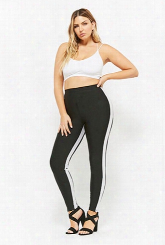 Plus Size Contrast Stripe Leggings