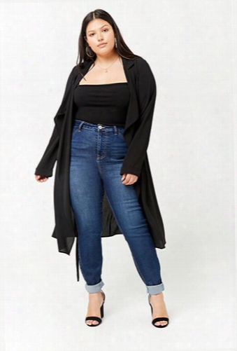 Plus Size Crepe Duster Jacket