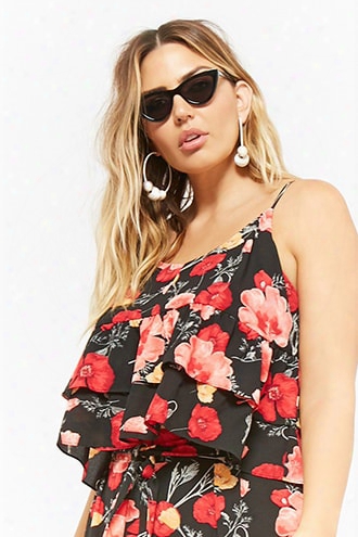 Plus Size Floral Tiered Cami Top