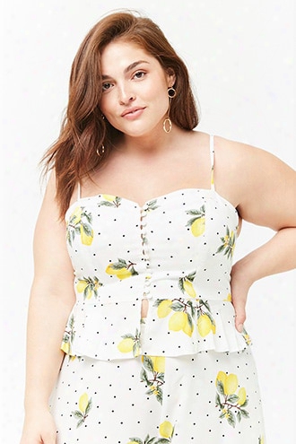 Plus Size Lemon Print Cami