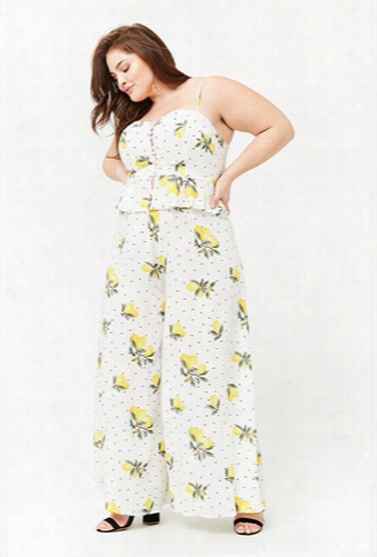 Plus Size Lemon Print Pants