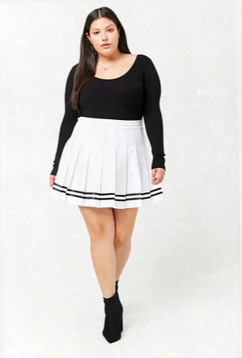 Plus Size Pleated Tennis Skirt