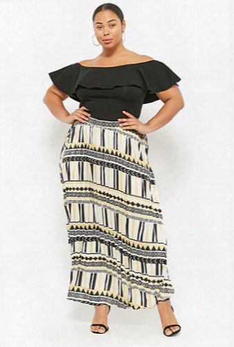 Plus Size Satin Maxi Skirt