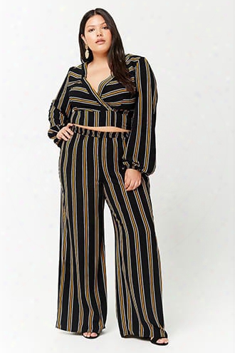 Plus Size Striped Palazzo Pants