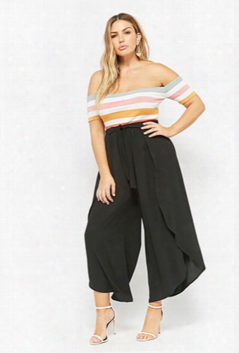 Plus Size Tie-front Flare Ankle Pants