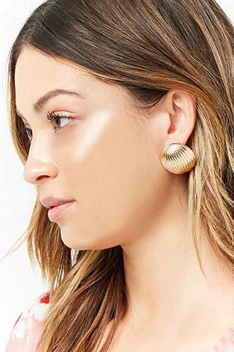 Round Hollow Stud Earrings