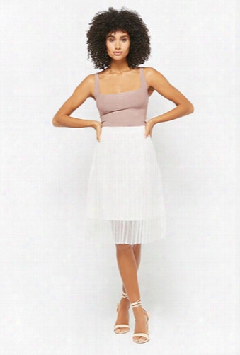 Sheer Accordion Pleated Skirt