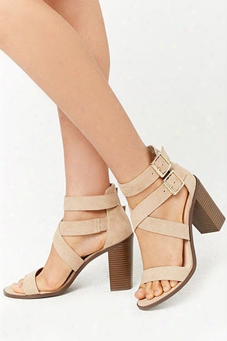 Strappy Faux Suede Heels