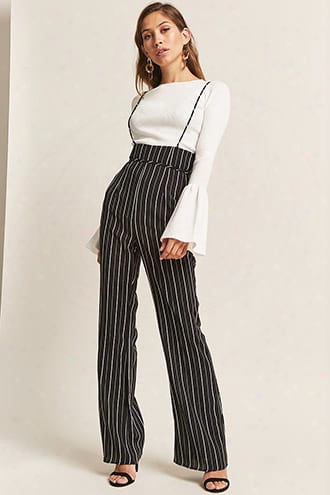 Stripe Square-neck Jumpsuit