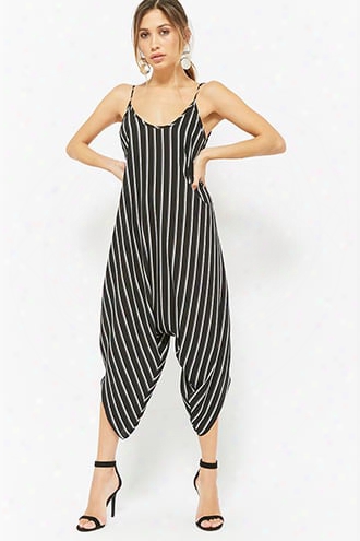 Striped Crepe Jumpsuit