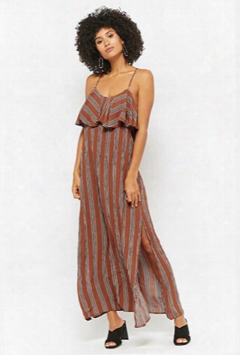 Striped Flounce Maxi Dress