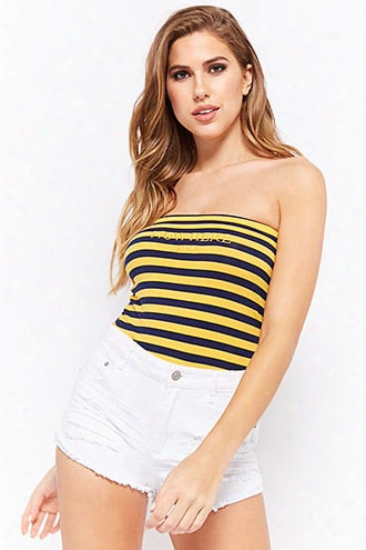 Striped Nowhere Graphic Tube Top