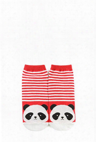 Striped Panda Ankle Socks