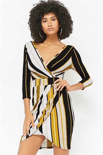 Striped Surplice Dress