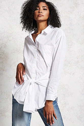 Tie-waist Oversized Shirt