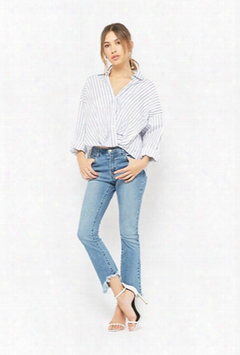 Twist-front Striped Shirt