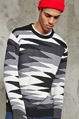 Abstract Pattern Woolen Sweater