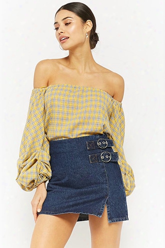 Belted Denim Mini Skirt