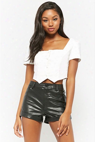 Button-front Crop Top