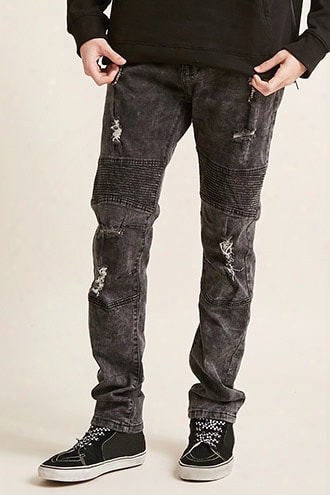 Cain & Abel Distressed Moto Jeans