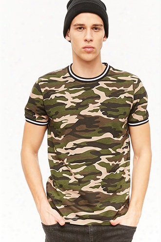 Camo Print Ringer Tee