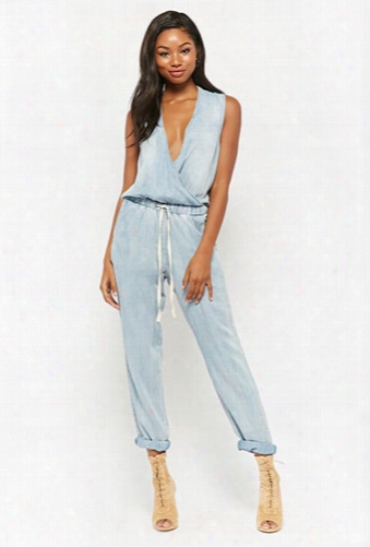 Chambray Surplice Jumpsuit